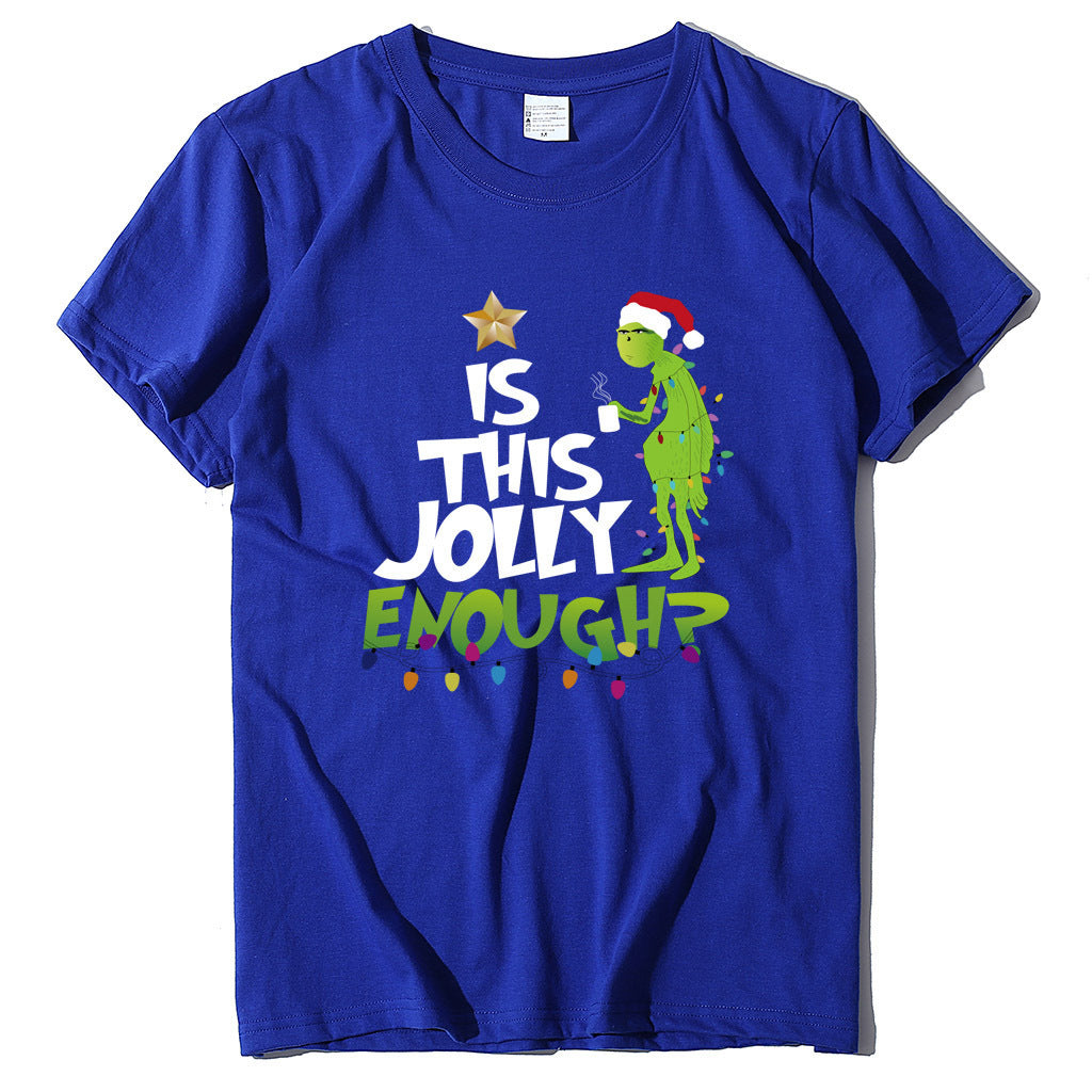 Green Man English Printed Short Sleeve T-shirt