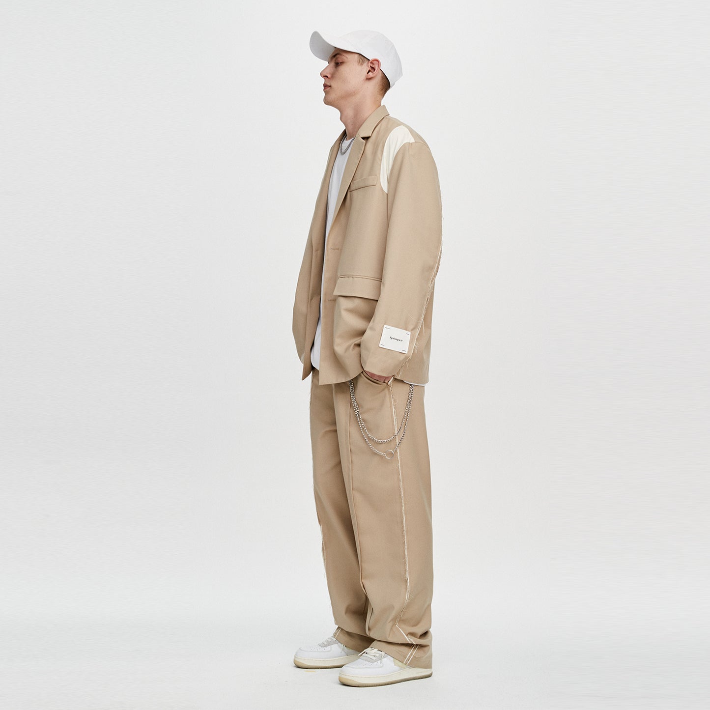 Casual Couple Khaki Suit Jacket Man