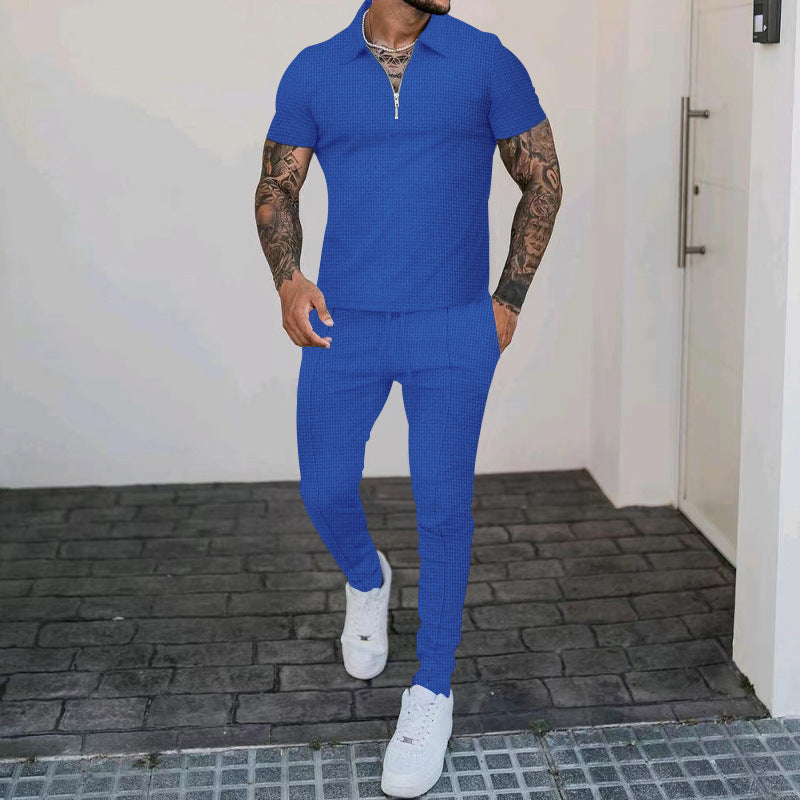 Personality Casual Short Sleeve Suit For Men