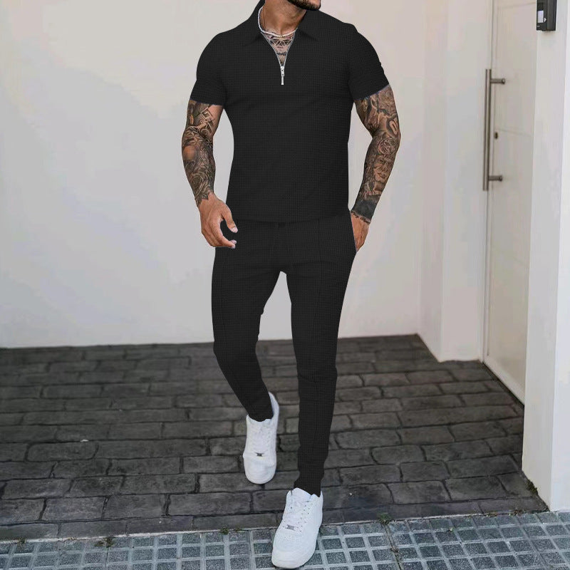 Personality Casual Short Sleeve Suit For Men