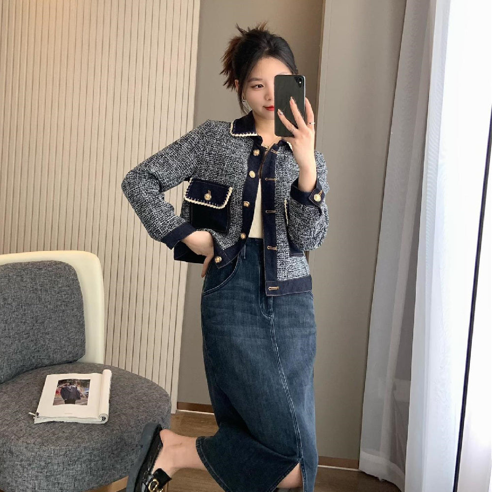 Lapel Small Fragrant Coat Top For Woman