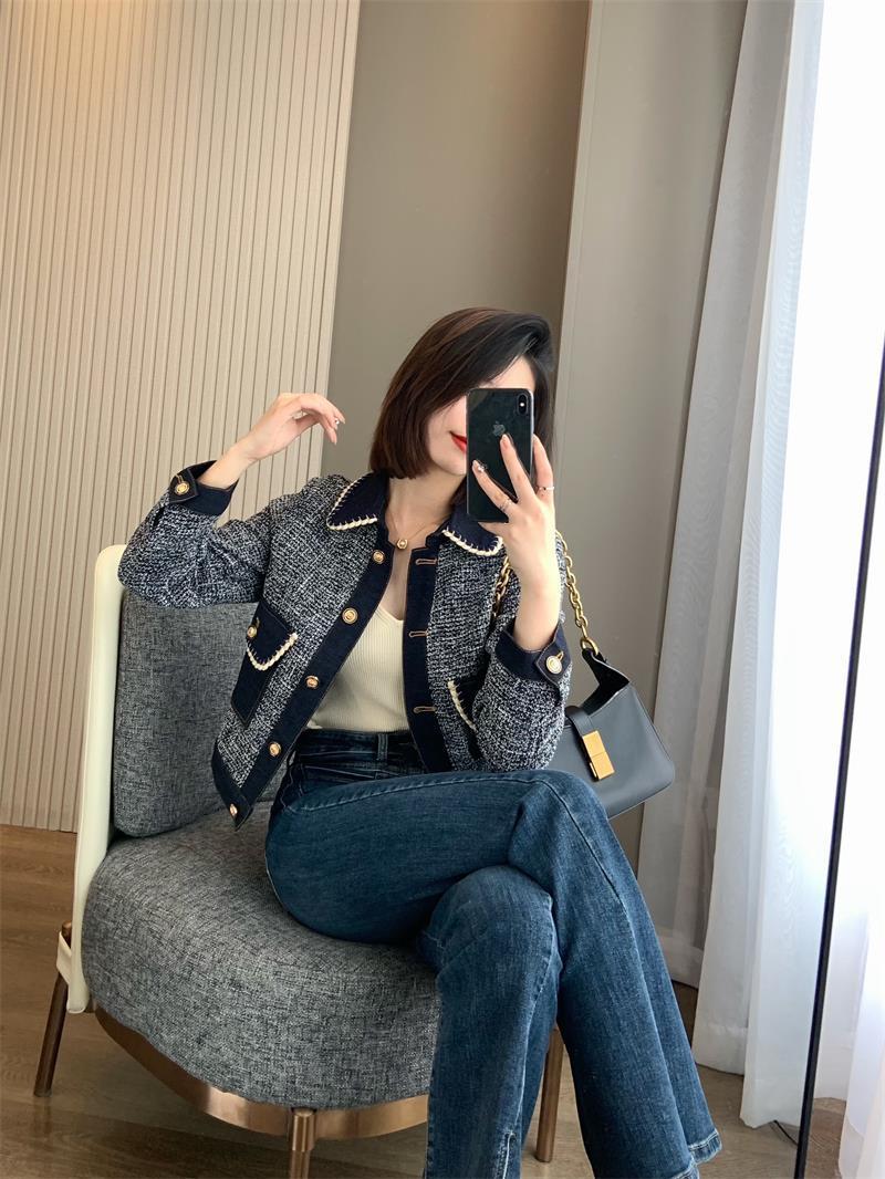Lapel Small Fragrant Coat Top For Woman