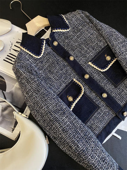 Lapel Small Fragrant Coat Top For Woman