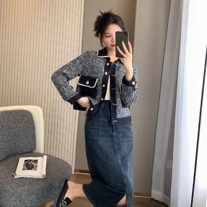 Lapel Small Fragrant Coat Top For Woman
